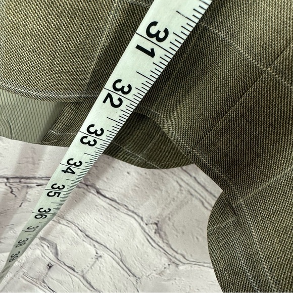 STOP 🛑 NOT AVAILABLE cremieux Men's tan khaki Plaid sport coat  sz 44L classic - Picture 4 of 13